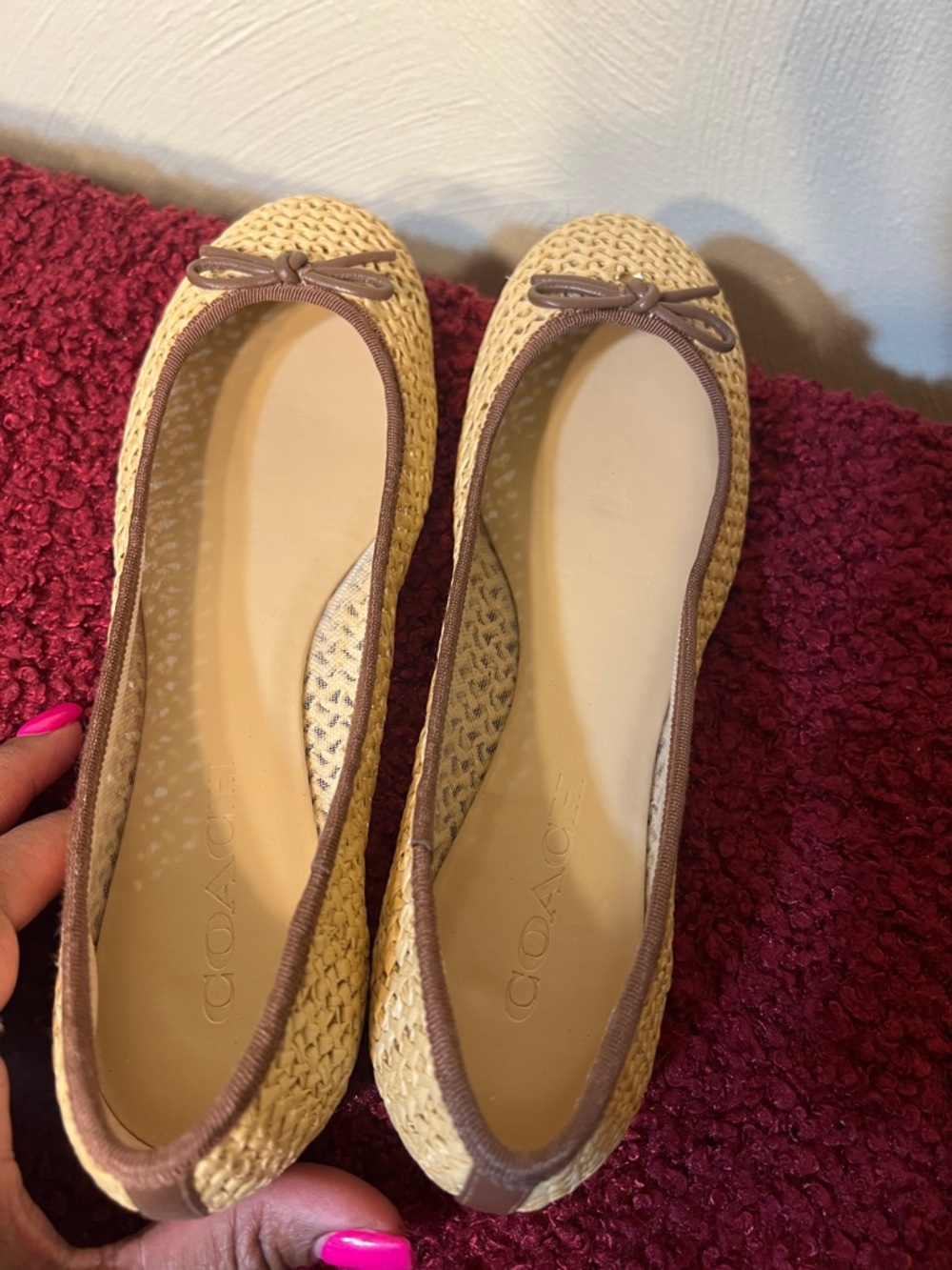 ABIGAIL FLAT Raffia Coach Ballet Flats Size 6.5 - Picture 6 of 14